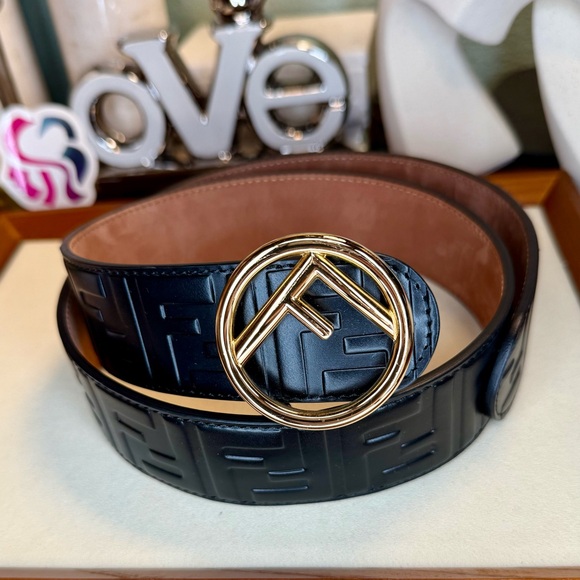Fendi Accessories - EUC FENDI Calfskin F is Fendi FF 1974 Embossed Belt